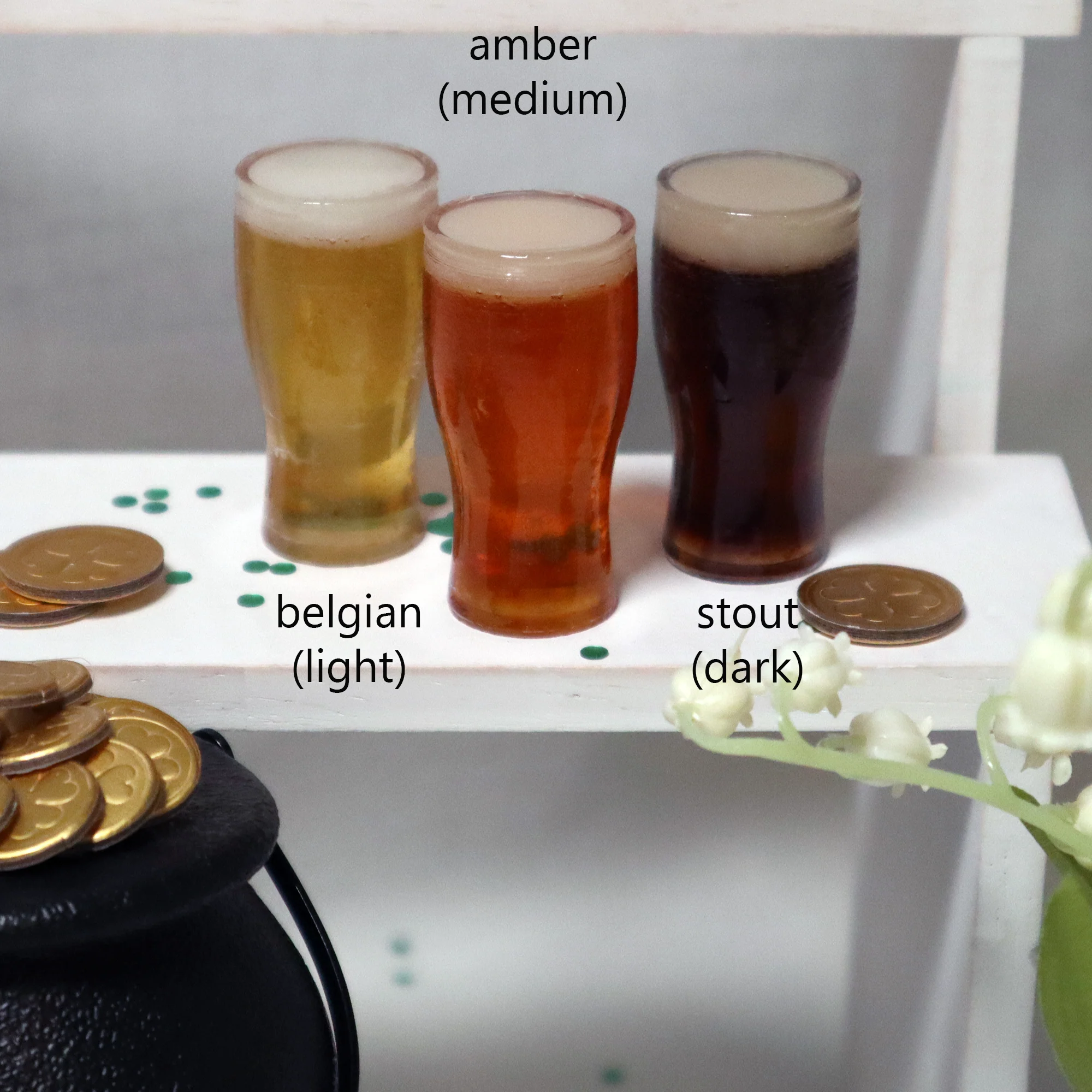 Beer Glass 1/3 & 1/4 Scale Prop for BJD -- 3 Beverage Choices - Image 2