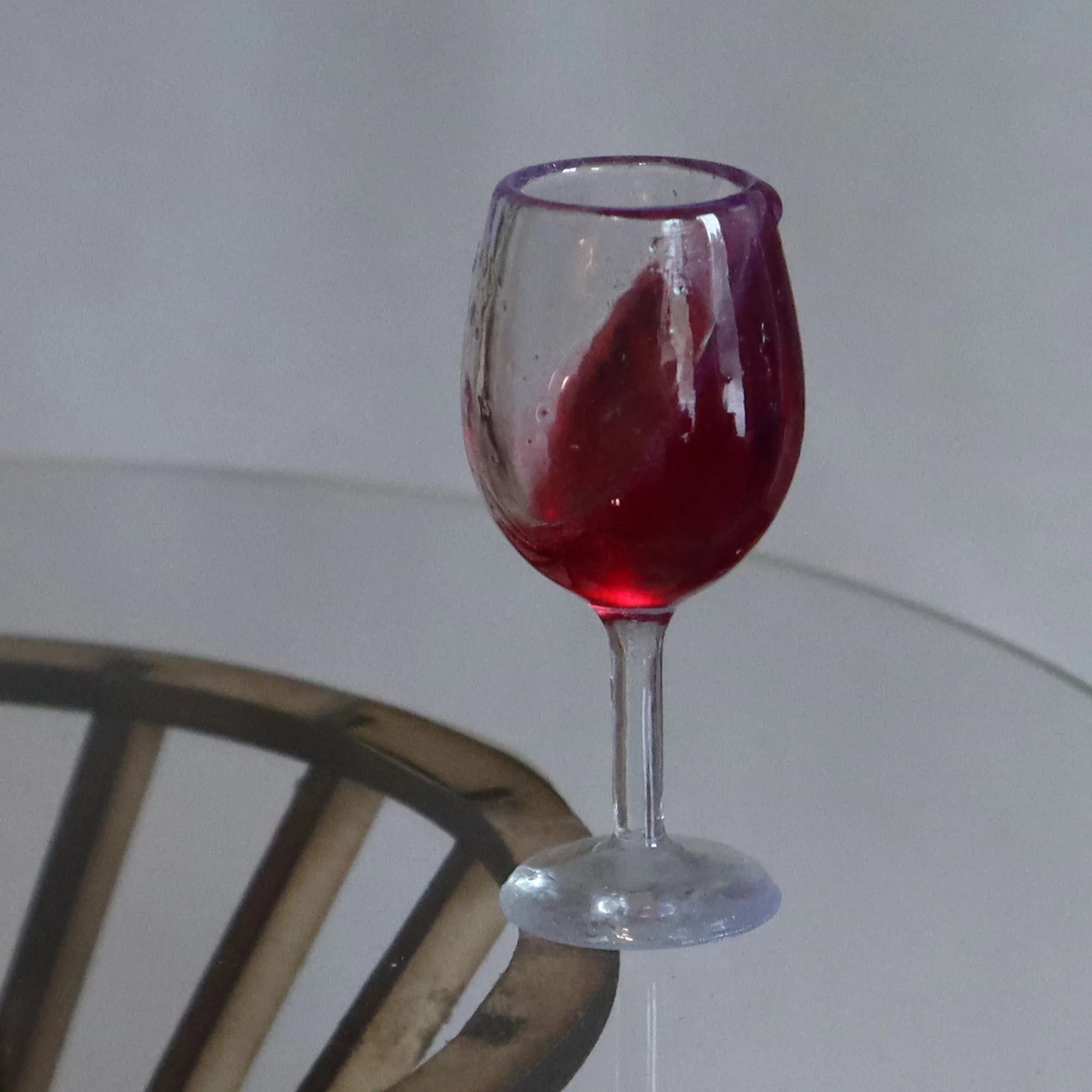 Wine & Wine Glass Set or Individual Glasses - Red/Merlot - 1/3 scaled prop set for BJD - Image 3