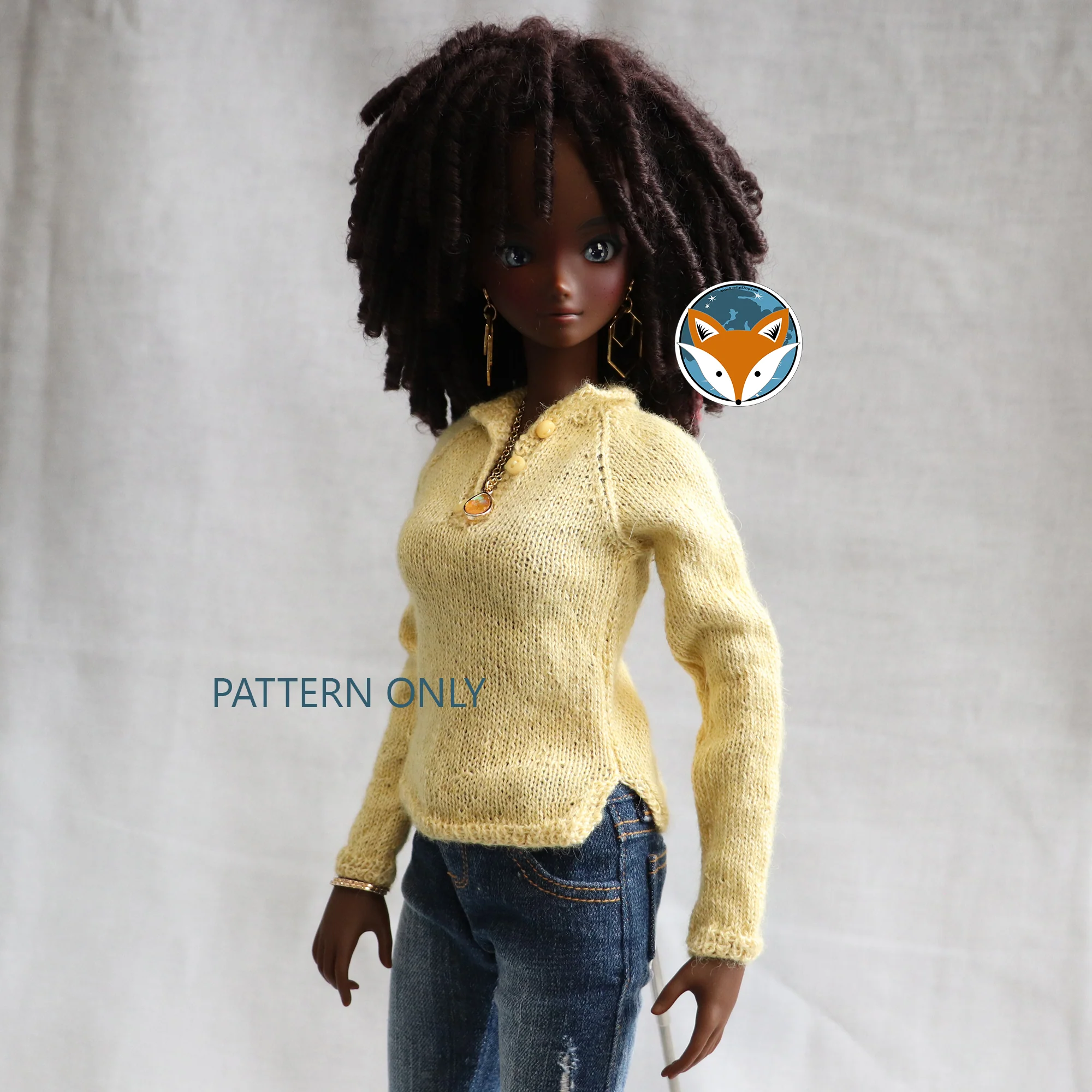 Collared Pullover Sweater for Smart Doll Classic - Digital Knitting Pattern - Image 2