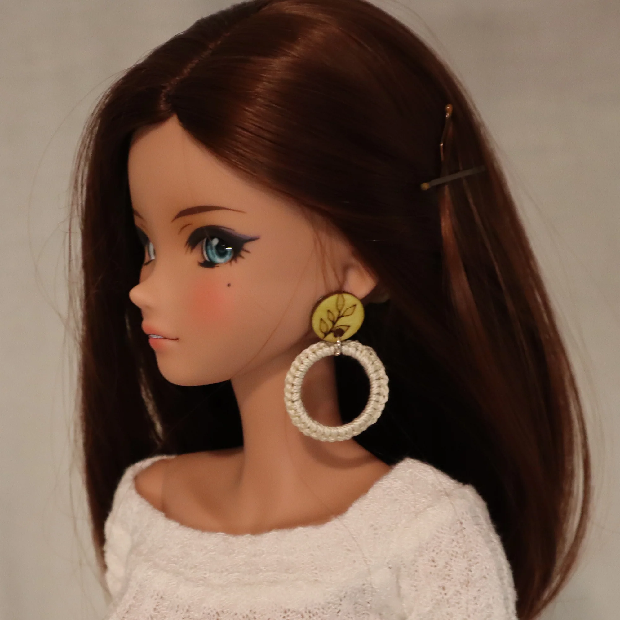 Crochet and Wood No-Hole Earrings (Choice of 3 styles) - Image 2