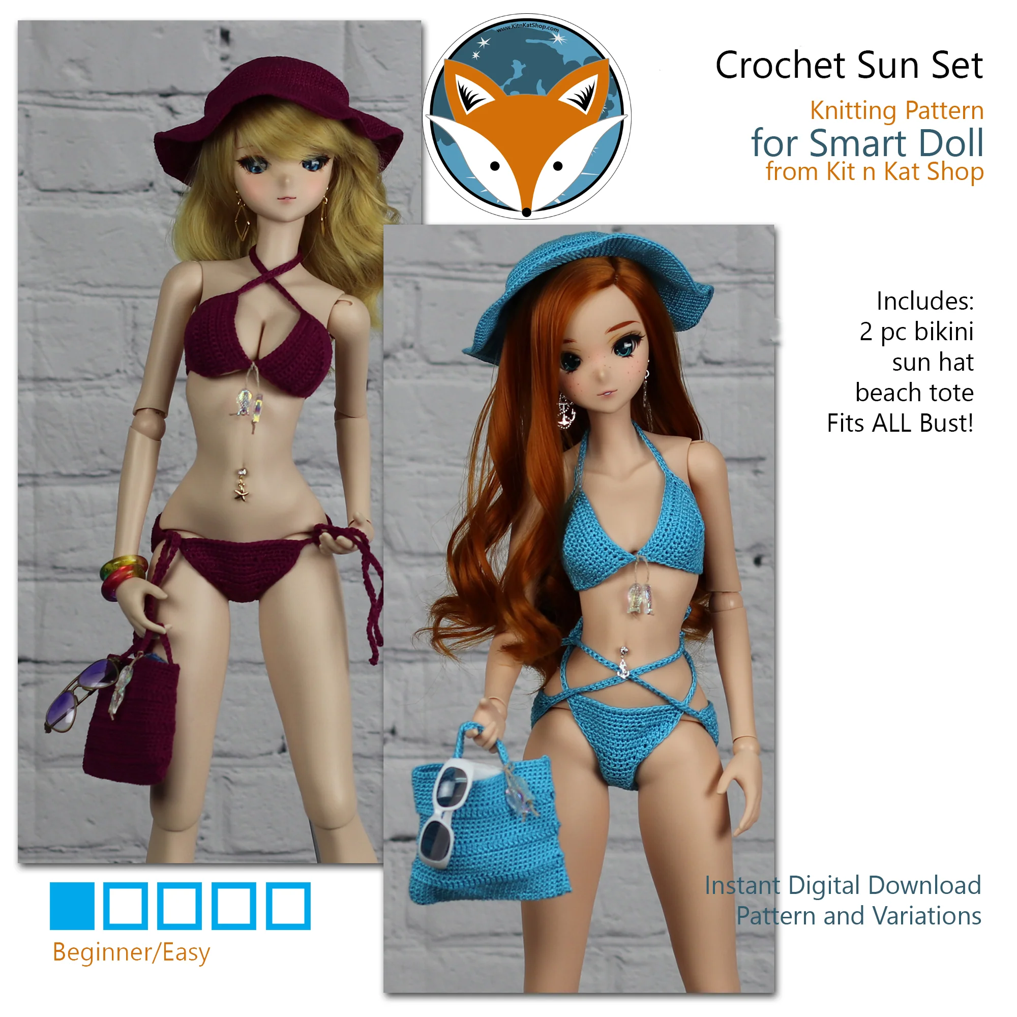 Crochet Sun Set for Smart Doll Classic - Digital Crochet Pattern