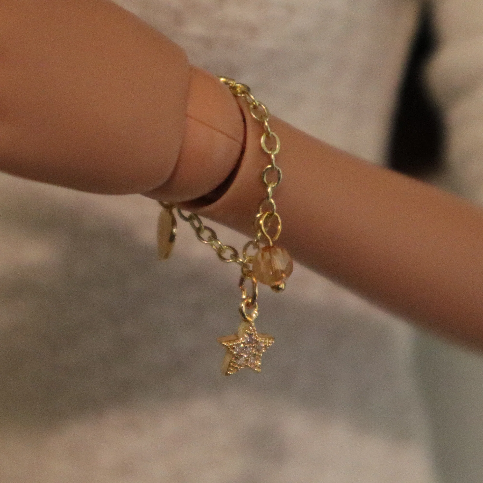Crystal Star Charm Bracelet - slip on for Smartdoll