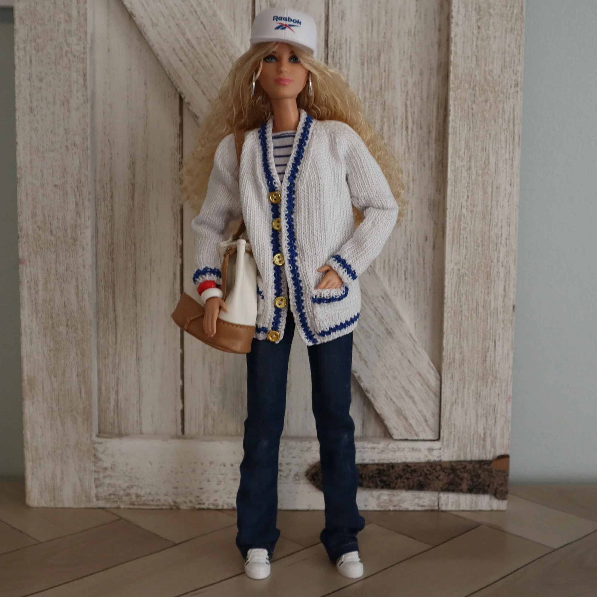 Digital Pattern for Knitted V-Neck Cardigan for 11.5-12 inch Fashion Dolls - Image 3
