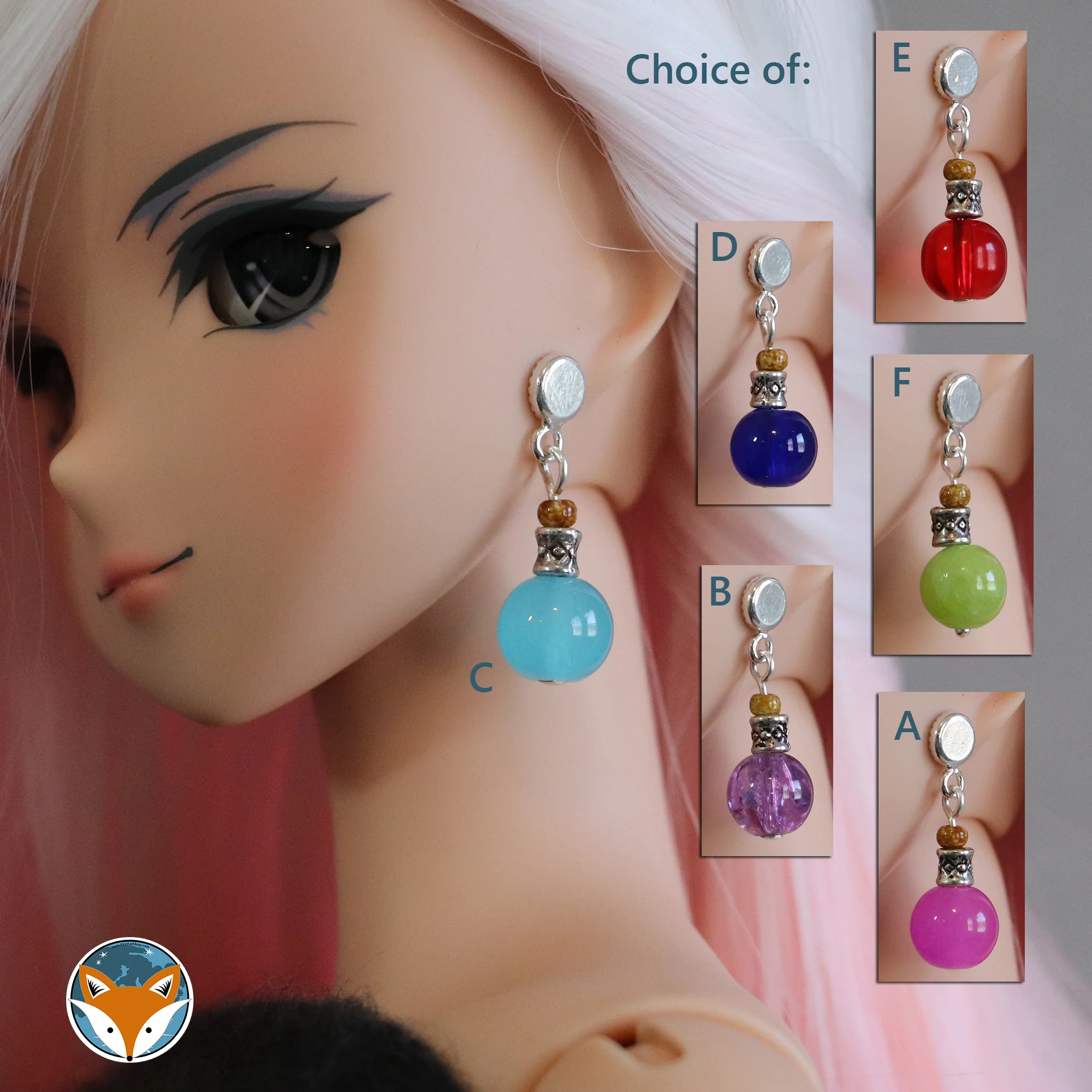 Potion Bottle No-Hole Magnetic Earrings for Viny BJDs - Image 3
