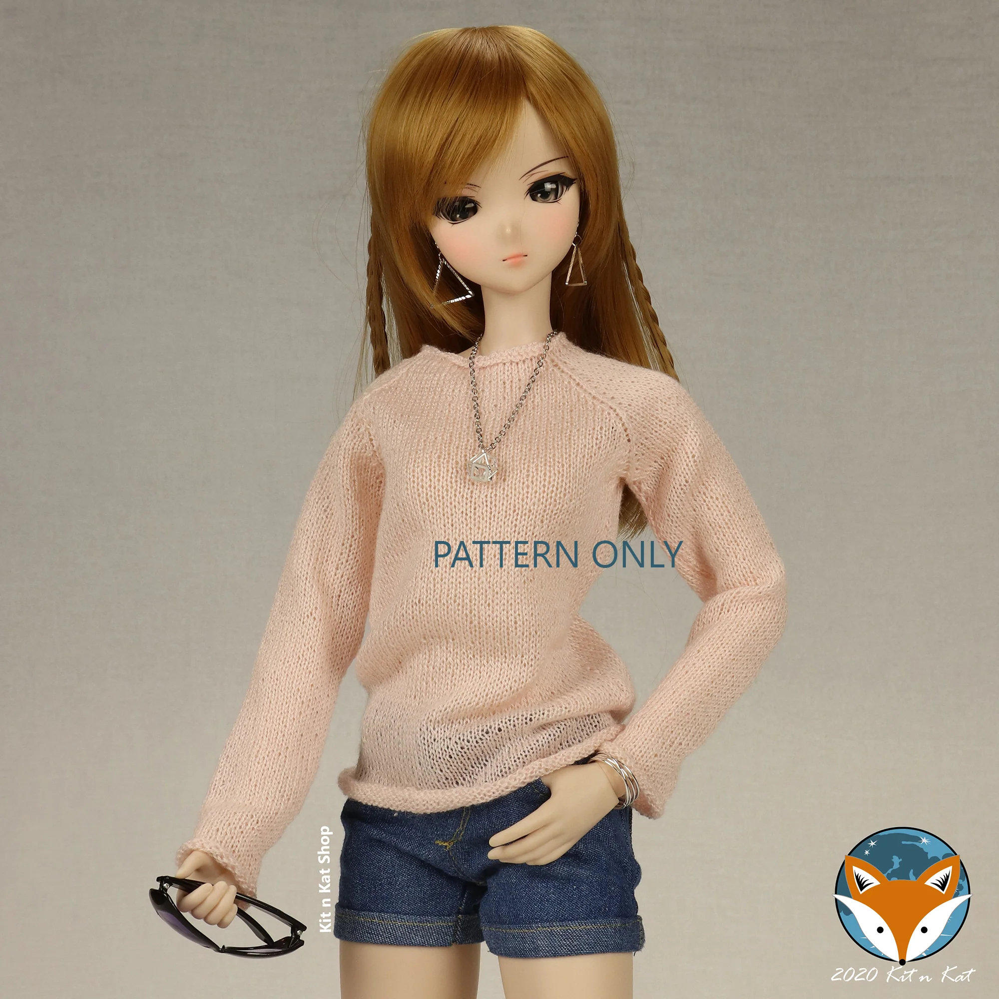 Rolled Edge Tunic Pullover for Smart Doll Classic - Digital Knitting Pattern - Image 3