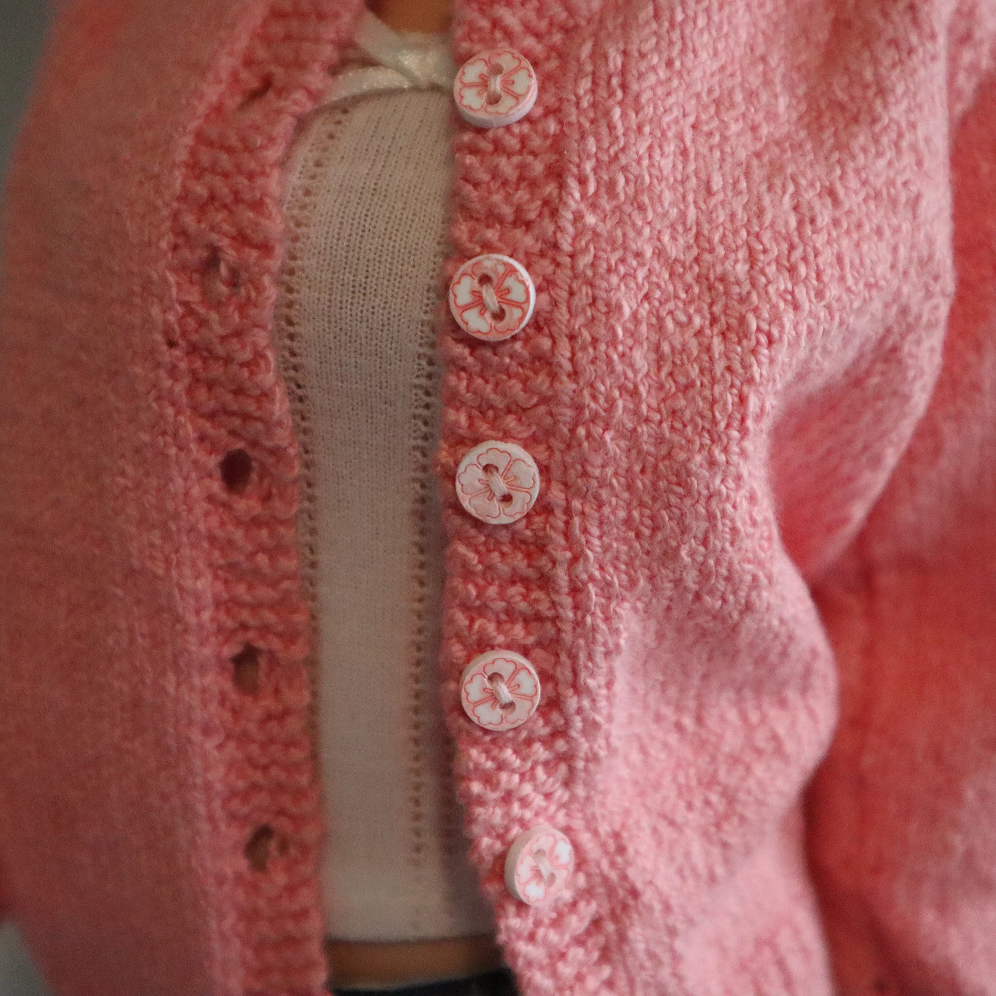 Sakura Button Front Cardigan - Fits Smartdoll Classic, Pear - Image 2