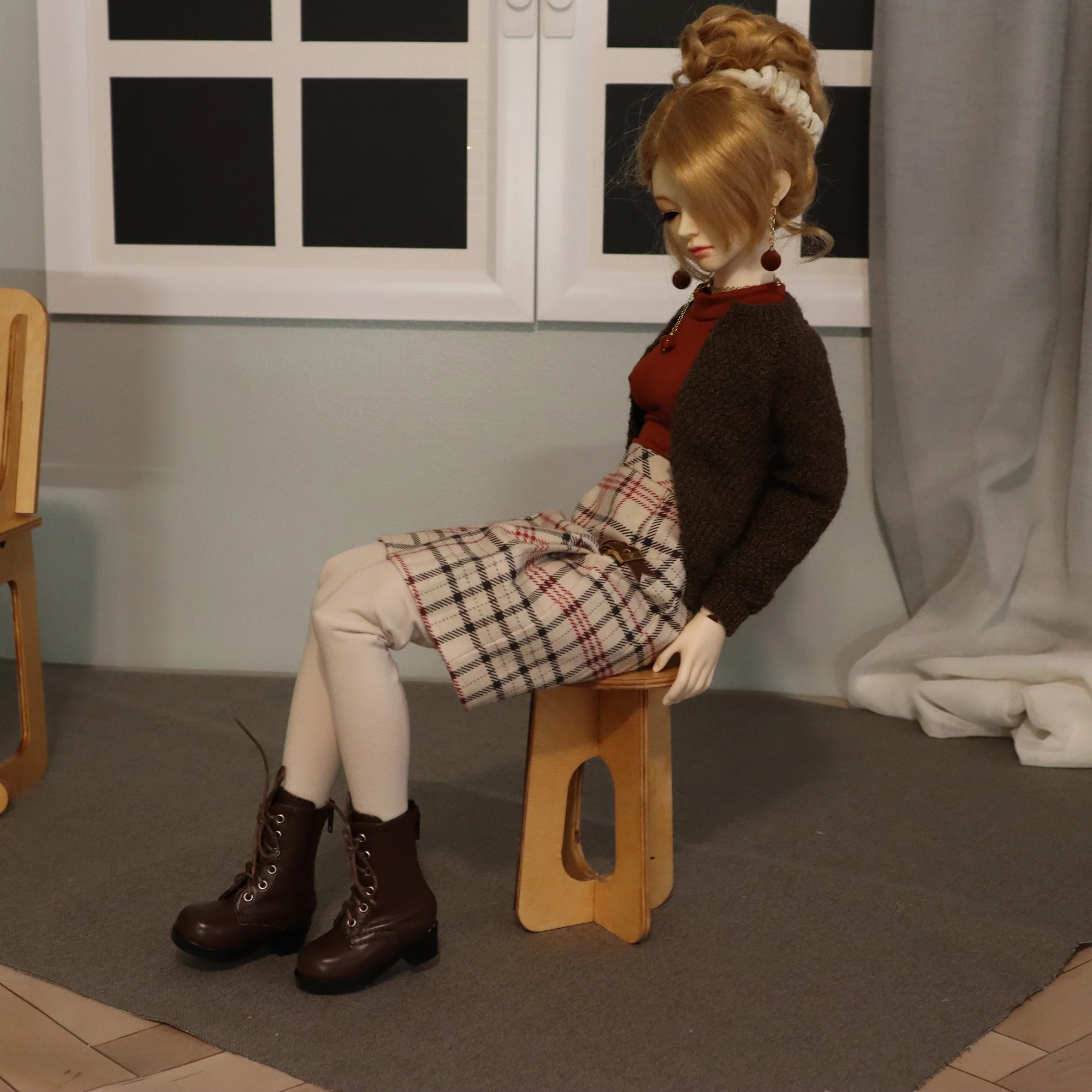 Stool or Side Table Kit -1/4 scale Slot Furniture Collection for BJDs - Image 3