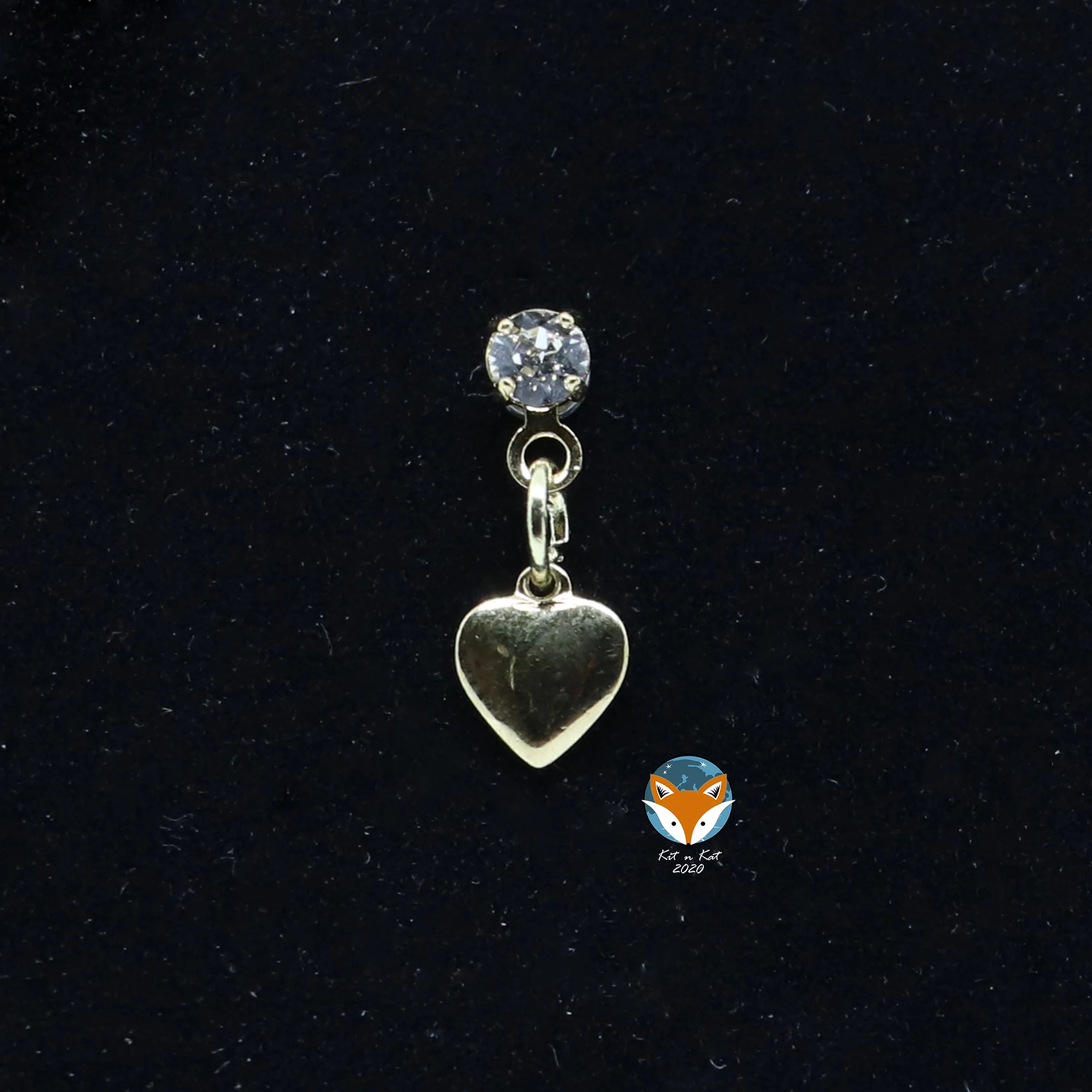 Tiny Heart (Gold or Silver) Single No-Hole Body Jewelry for Vinyl BJD - Image 3