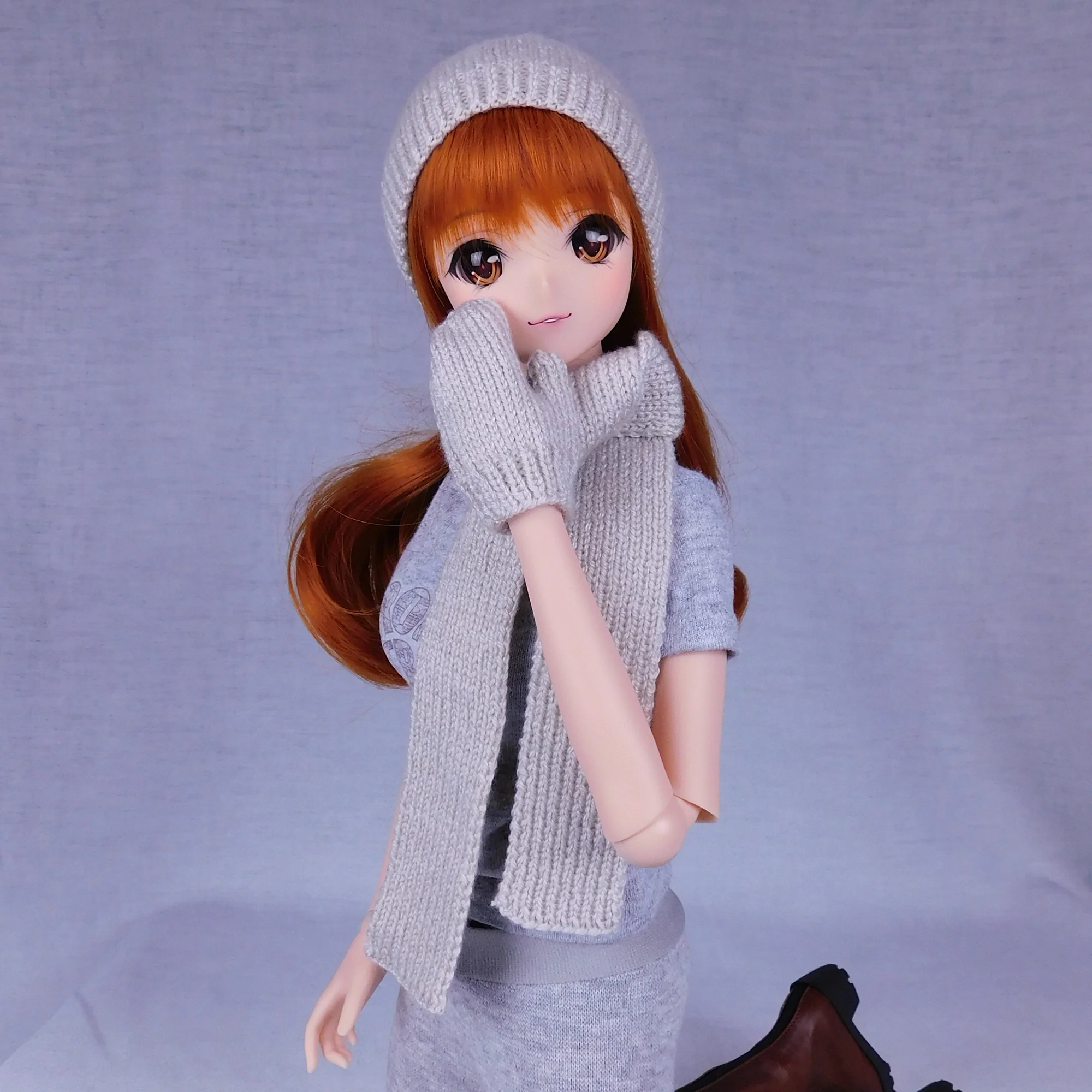 Winter Accessories Mega Set Unisex - All Smart Dolls, 7-9 inch BJD heads - Digital Knitting Pattern - Image 4